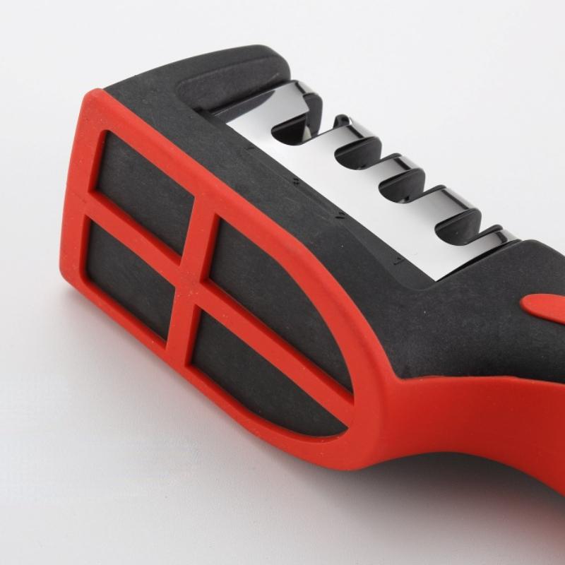 Küchen-3-Segment-Messerschärfer Haushalt Multifunktionaler handgehaltener Dreizweck-Schwarz-Schleifstein