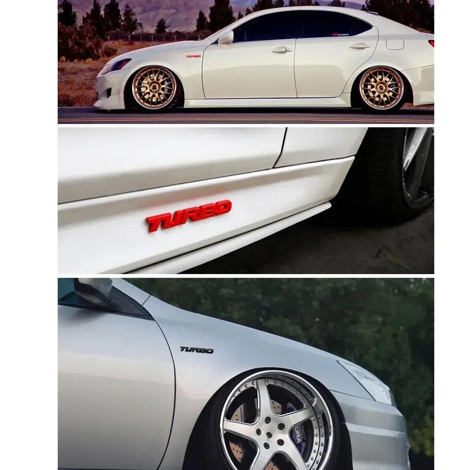 3D Turbo Klistermärke Metall Krompläterad Zinklegering Märke Emblem Dekal Bildekal Klistermärke Bak-/Sidodekal Biltuning Tillbehör