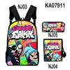 Traditional Creative Cool The Gaslight District 3D Designed 3pcs/Set Learner Student Bags Everyday Laptop Knapsack Backpack Meal Tote Pencil Pouch