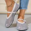 Fashion Fairy Style Mary Jane Sandals for Women 2025 New Summer Mesh Hollow Leisure Woven Fishing Net Soft Sole Shoes