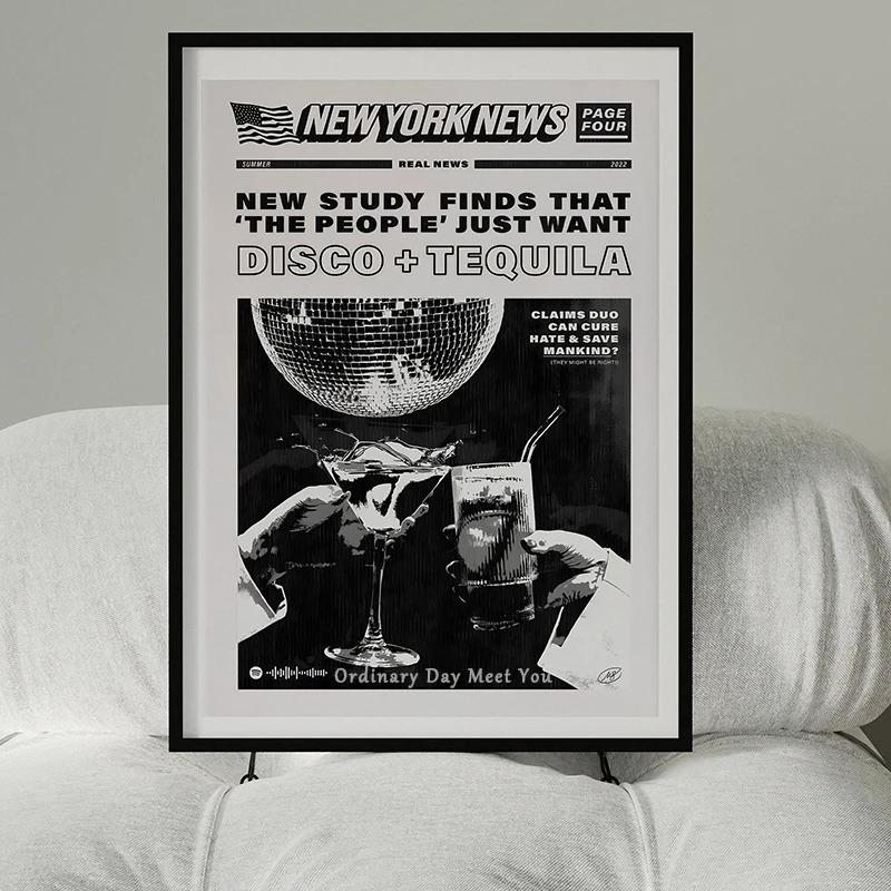 Vintage Diskokugel Poster Diskokugel auf Damenabsätzen Disco Martini Leinwandmalerei Drucke Wandkunst Bilder Zimmer Heimdeko