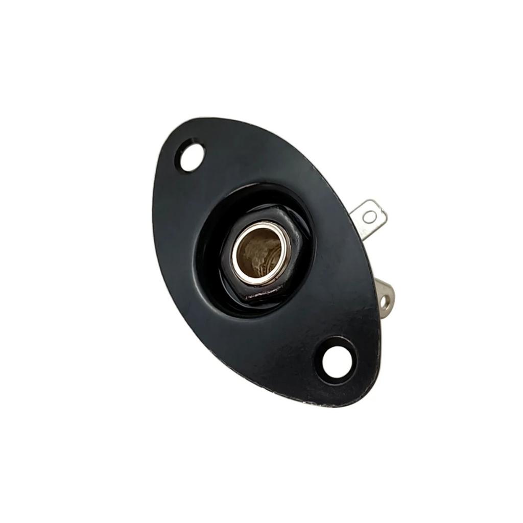 Metall Elliptische Katzenaugen-Platte Eingangsbuchse(1/4 ") Mono-Elektrogitarrenbuchse mit 2 Schrauben, professionell für TL-E-Gitarre
