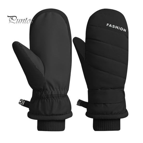 

Зимние лыжные перчатки для мужчин и женщин, молодежные нескользящие термоперчатки, ветрозащитные зимние перчатки для согревания рук, для катания на лыжах и велоспорта чёрный