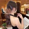 Fashion Elegant Mesh Flower Hair Claws Grab Pearl Tassel Women Shark Ponytail Hair Clips Hairpins Hair Accessories Headdress