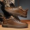 Herren Freizeitschuhe aus echtem Leder, rutschfest, für Freizeit, Spaziergänge, modisch, zum Fahren, Gehen, Tennisschuhe für Herren, Outdoor, Skate-Flats