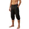 Men’s Casual Loose Fit Capri Pants Button Fly Cropped Trousers with Pockets Lightweight Breathable Design for Everyday Wear