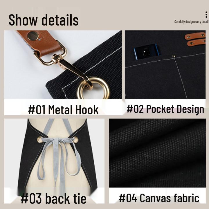 Waterproof Canvas Apron: Oil-Proof, Dirt-Resistant for Coffee Shops & Gardening