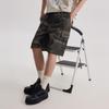 Cabbeen Men's Washed Camo Cargo Denim Shorts