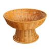 Footed Fruit Bowl Imitation Rattan Woven Bread Basket Decorative Circular Tray for Table Decoration & Accessories Home Decor