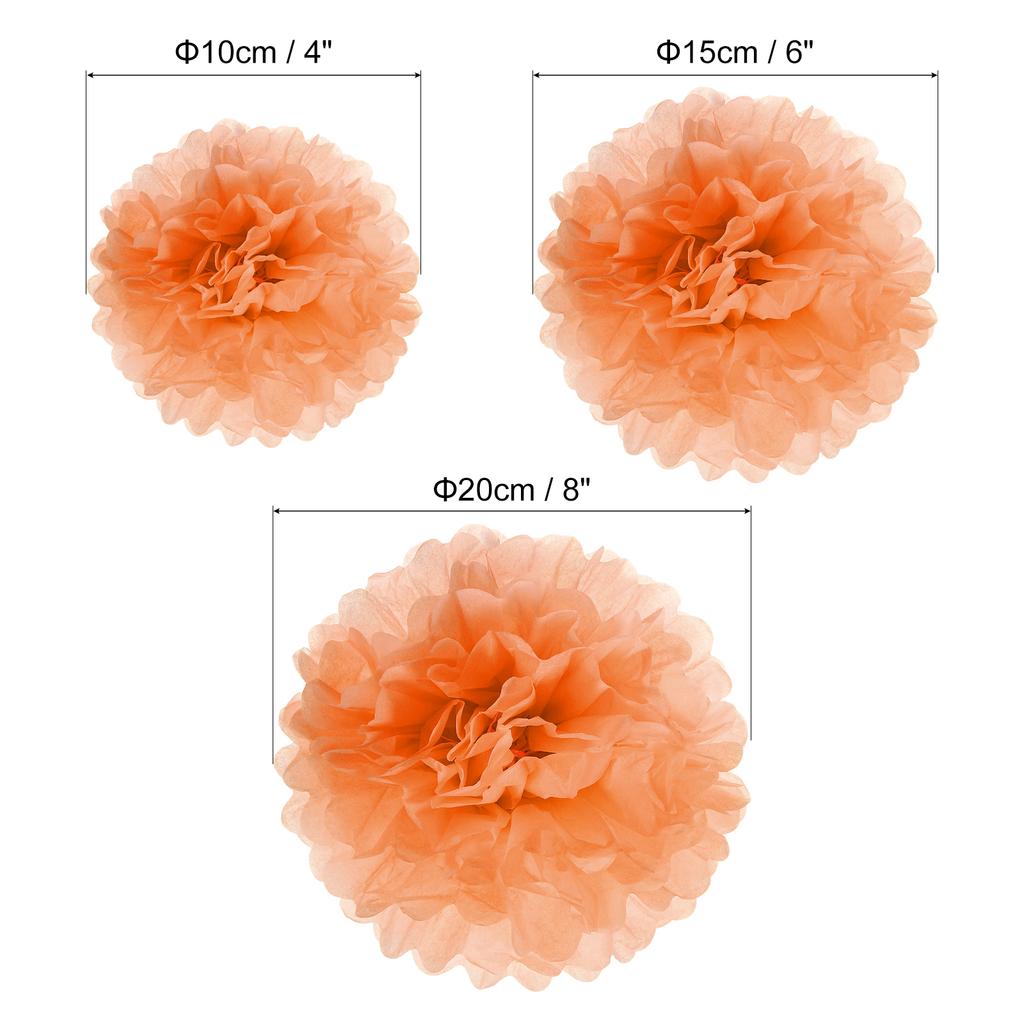4"/6"/8" Tissue Pom Poms Flowers, 12 Pack Paper Flower Ball for Wedding Bridal Shower Birthday Bachelorette Party