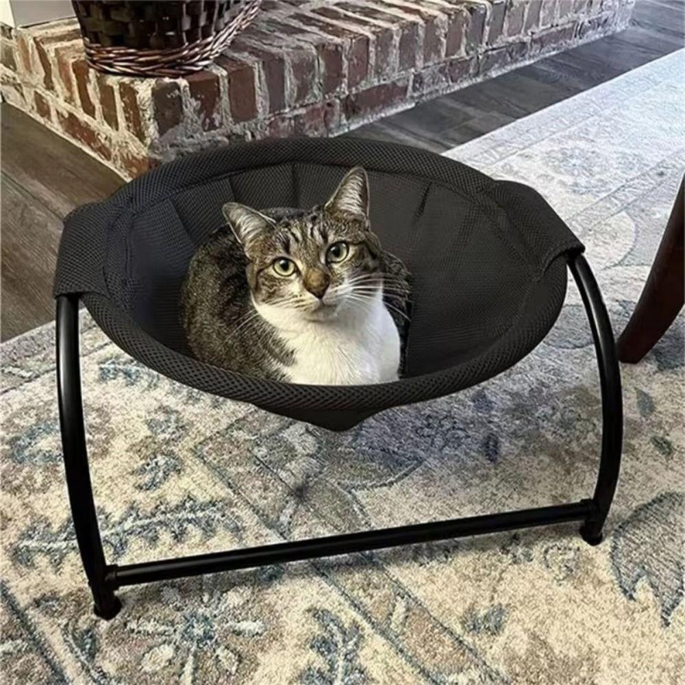 Detachable Elevated Cat Hammock With Stand Pet Sleeping Nest Universal Cat Standing Bed  Winter
