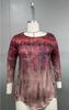 Women's Summer Short Sleeve Round Neck Side Button Print Top