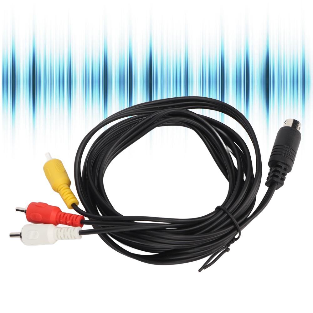 כבל Mini DIN 9 פינים מצופה ניקל ל-3 RCA, זכר לזכר, כבל Mini DIN למקלט טלוויזיה AV
