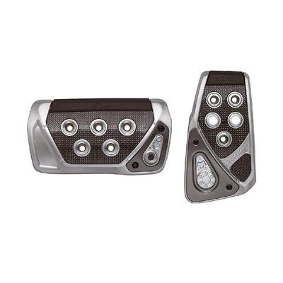 Carmate RP101 Silver Authentic GT Pedal Set for the RAZO GT SPEC Featuring Aluminum and Carbon Fiber Accelerator and Brake AT-S, Die-cast Covers.