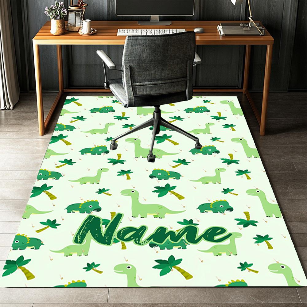 Custom Name Dinosaur Printed Carpet,Rug for Office Chair Living Room Bedroom Kitchen Room Decor Gifts.