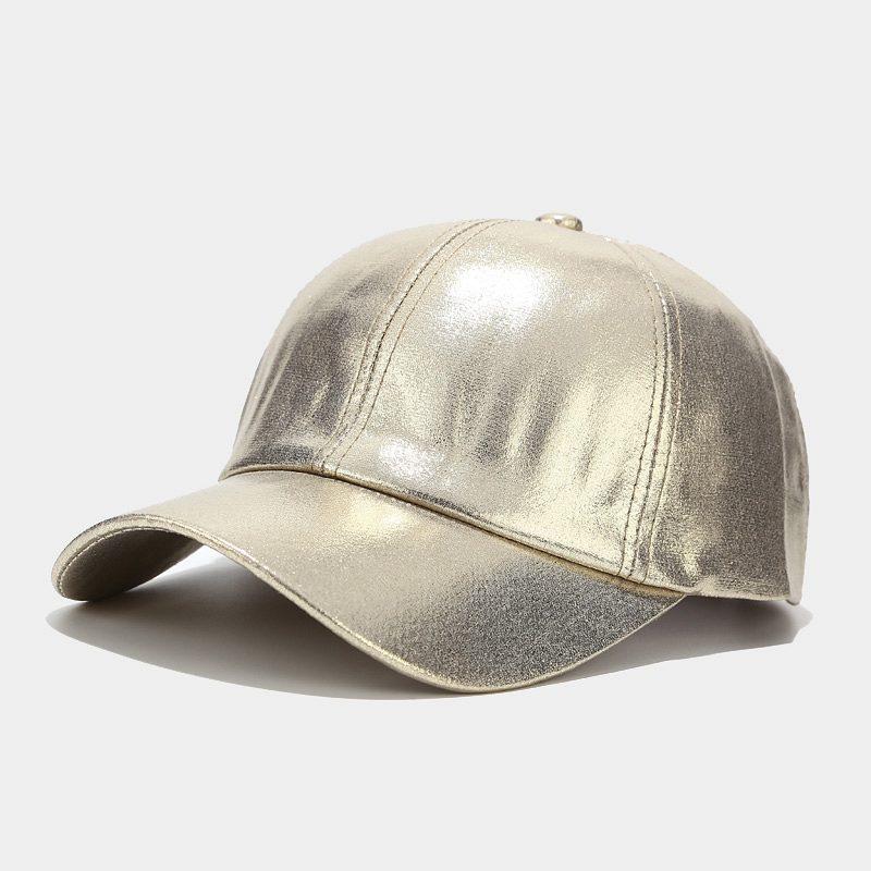 

Glossy Pu Leather Baseball Caps For Women Men Fashion Colourful Laser Snapback Hats Casquette Gorras Adjustable Outdoor Sun Hat One Size золотой
