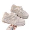 Summer new mesh versatile casual little white shoes college style heightening lace-up platform sports shoes