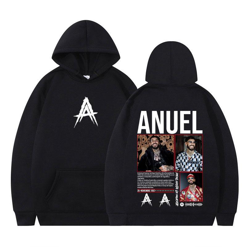 

Rapper Anuel AA Album Tour 2025 Vintage Graphic Hoodie Men Women Harajuku Loose Pullover Long-sleeved Casual Hip-hop Sweatshirts 3XL