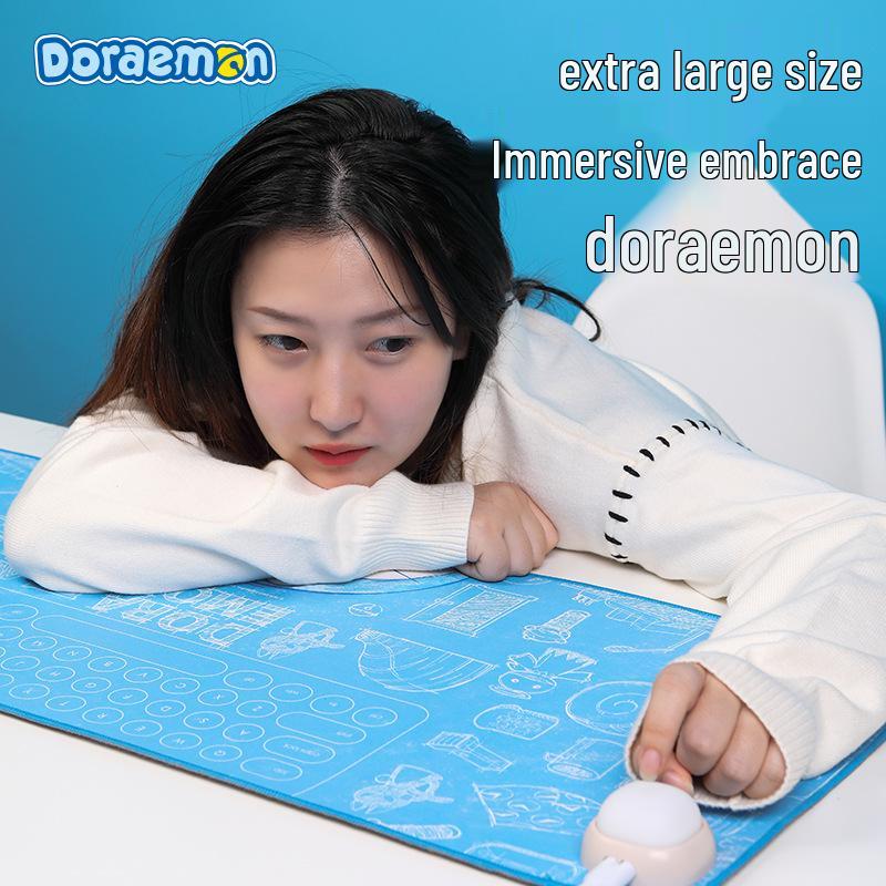 Doraemon Heated Desk Pad: Electric Mouse & Hand Warmer for Office