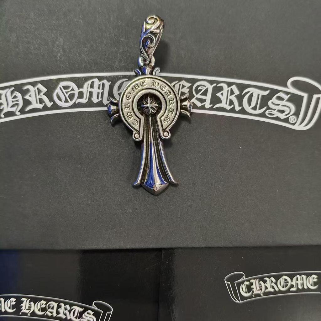 CH Kroko Pendant Collection: Trendy Thai Silver S925 Accessories for Men & Women - Retro Cross, Sword, Hexagram, Bullet Designs