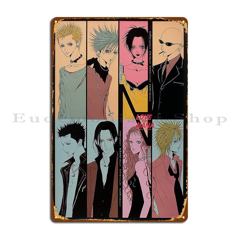 Nana The Black Stones And Trapnest Band Spread Metal Signs Iron Cinema Retro Living Room Pub Tin Sign Poster 20X30CM
