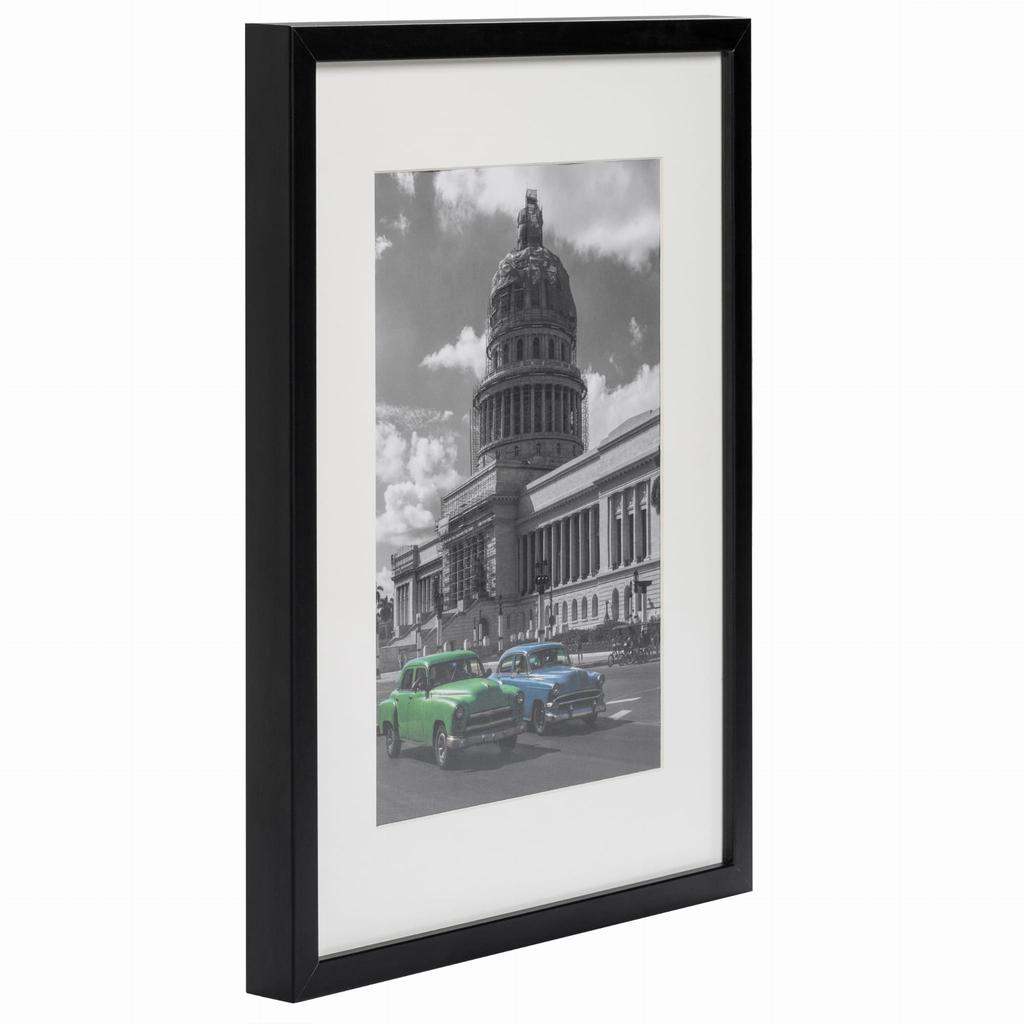 Poster Frame Portrait Photo 30X40 Cm Black With A4 21X30 Passe-Partout Plexiglass