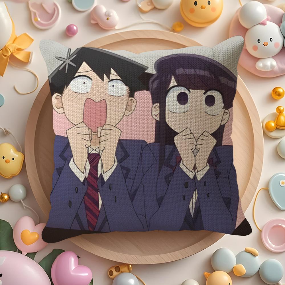 KKomi Cant Communicate Anime Cartoon Pillow Case Pattern Printed Pillowcase for Living Room Sofa Cushion Cover  Bedroom Decor