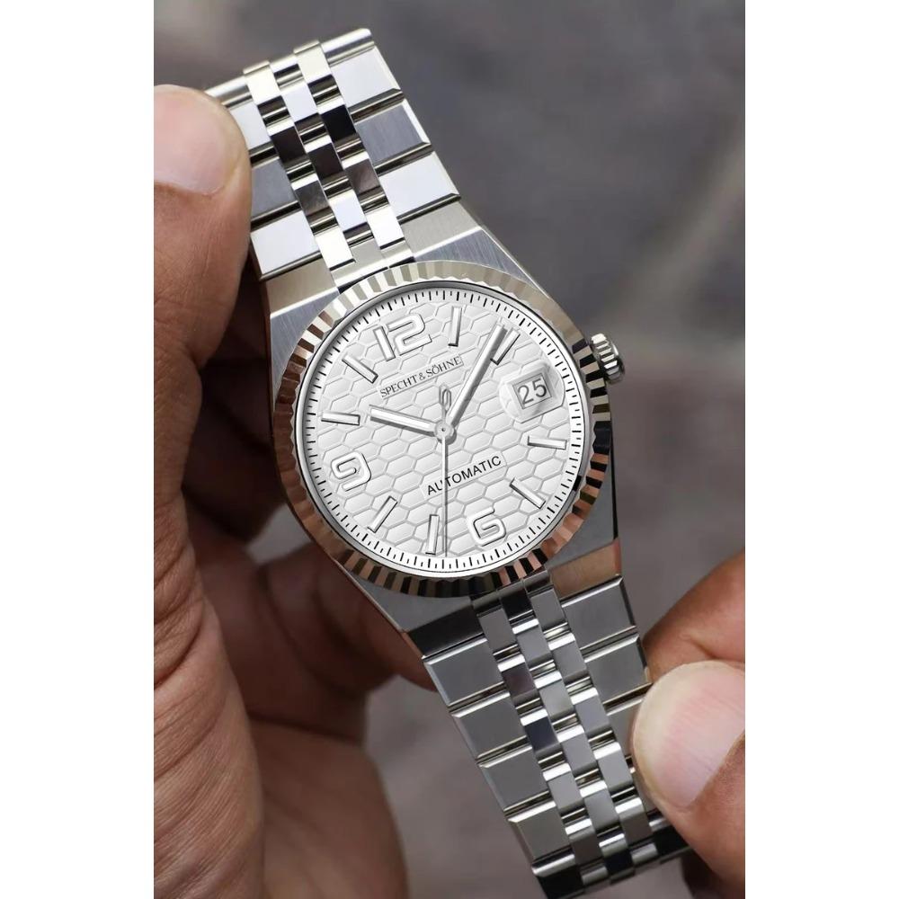 Specht & Söhne New Mens Watches Miyota 8215 Automatic Mechanical Wristwatches Stainless Steel Watch Relogio Masculino 37MM