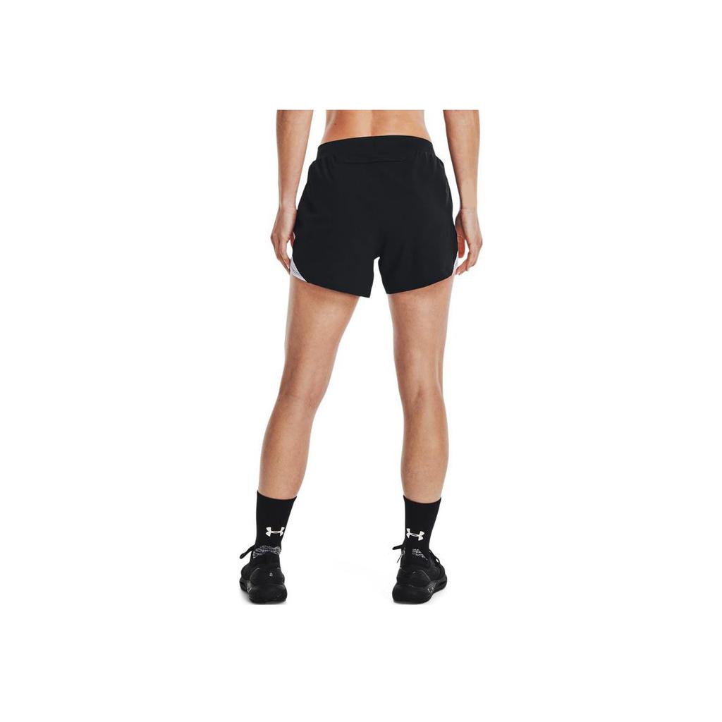 Under Armour SS23 Solid Mid-Waist Sports Logo Print Shorts Women bottoms Black 1369757-001