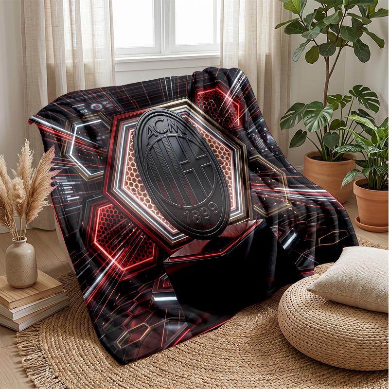 AC Milan Theme blanket Soft Flannel Blanket Plush Throw Blanket Cozy Sofa Bed Blanket for Home Decor