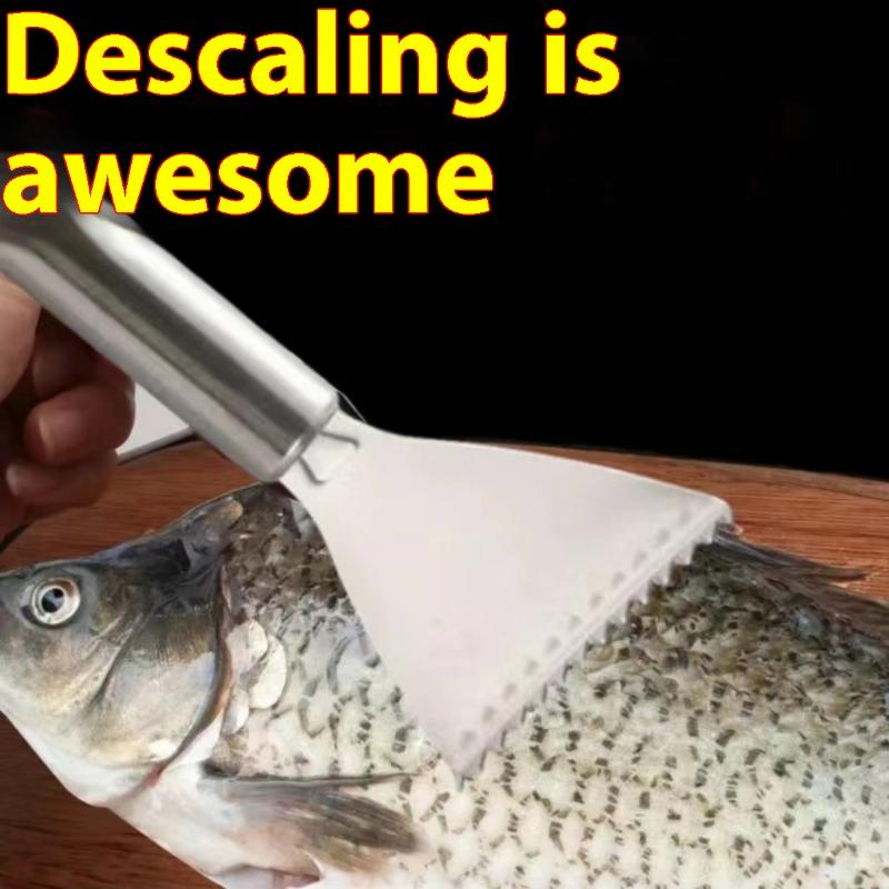 2 Pcs/Set Stainless Steel Fast Cleaning Fish Peeler Scale Remover Seafood Cracker Fish Scaler Cleaner Planet Skin Brush Scraper T