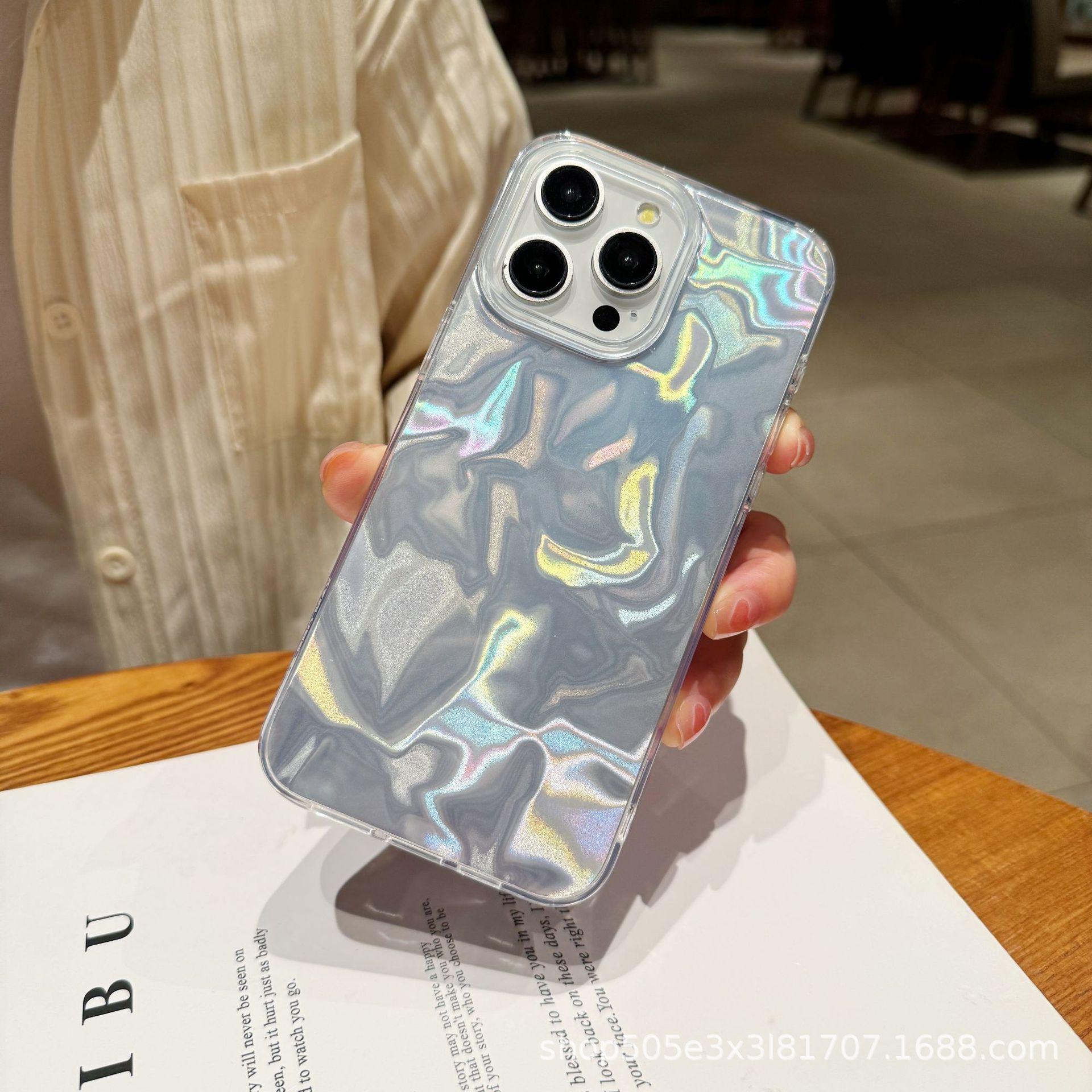 

Подходит для Apple 15 чехол для телефона из перьевой марли с большим отверстием, iPhone 14 защитный чехол с защитой от водяной ряби IP 16 PRO MAX