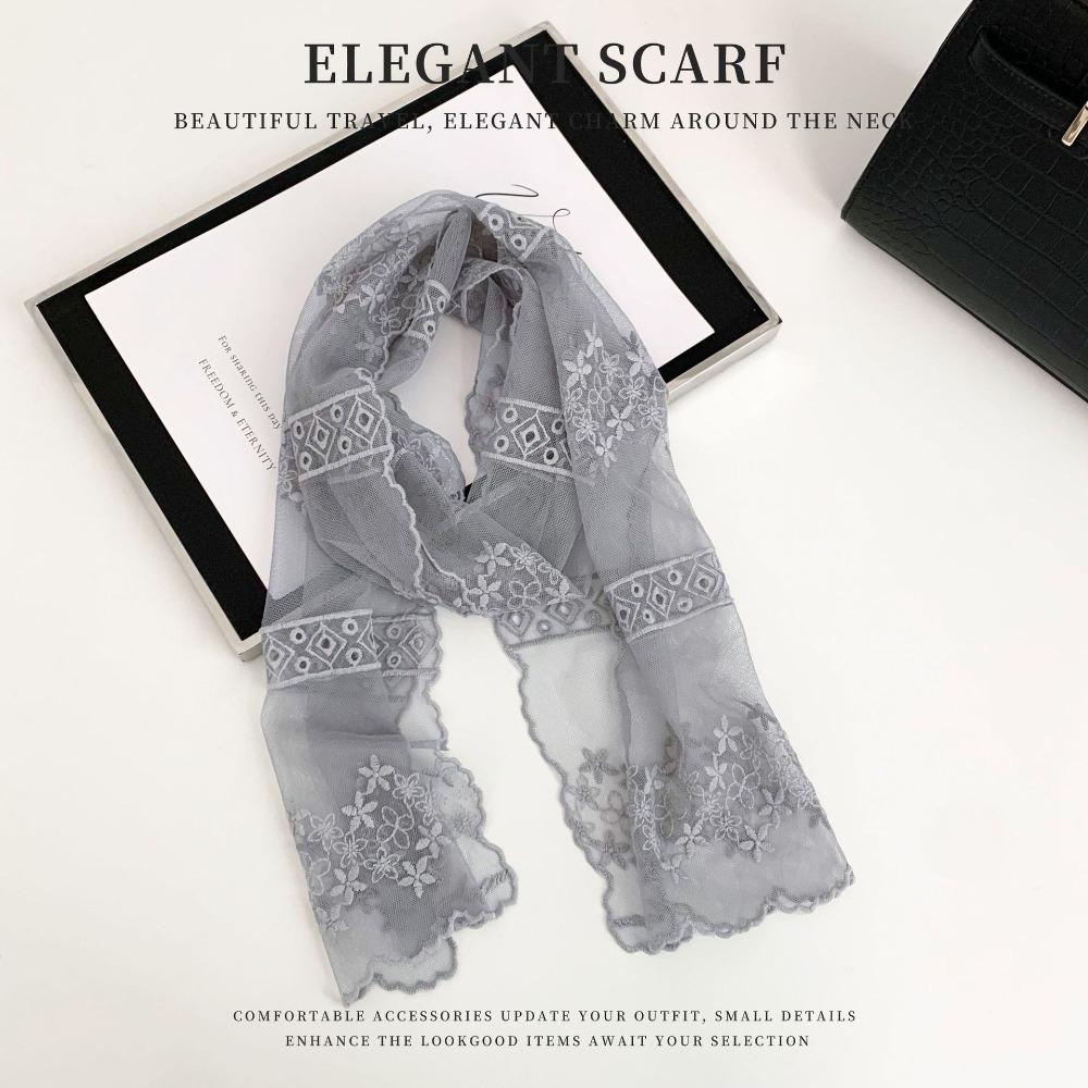 

Ribbon Long Scarves Printed Flower Scarf Fashion Lace Scarves Party