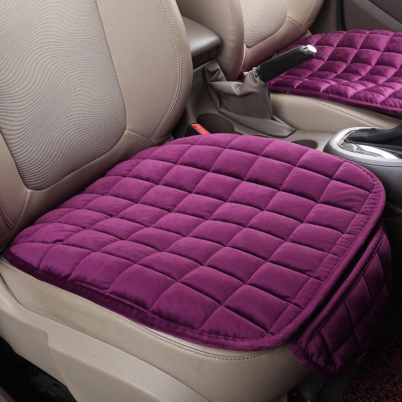 Three-Piece Winter Car Seat Cushion Set - Plush, Warm Cotton Backrest Pad