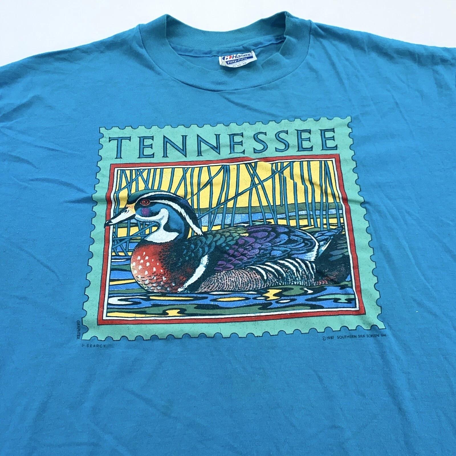 

vintage 80s TENNESSEE DUCK STAMP T-Shirt LARGE nature bird wild animal soft thin 2XL