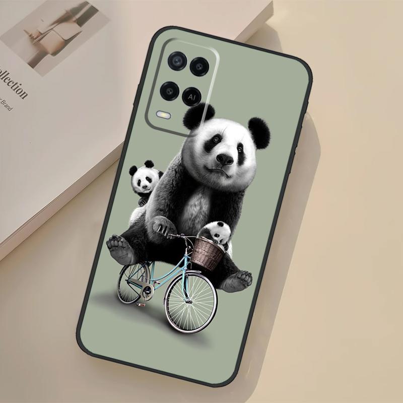 Panda Animal Cute Bear Case For Oppo A76 A96 A16 A17 A18 A60 A80 A40 A38 A58 A78 A98 A94 A74 A54 A15 A57 A77 A5 Pro