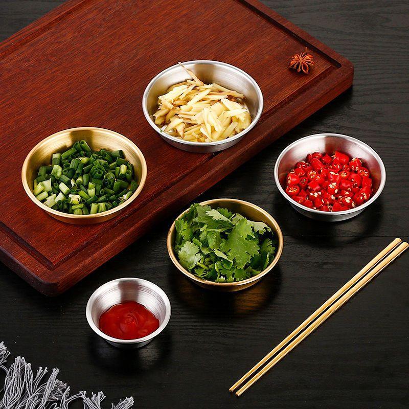 304 Stainless Steel Food Storage Tray Thickened Sauce Dipping Dish Snack Pan Kimchi Plate  Pot Seasoning Dish Kitchen Utensil
