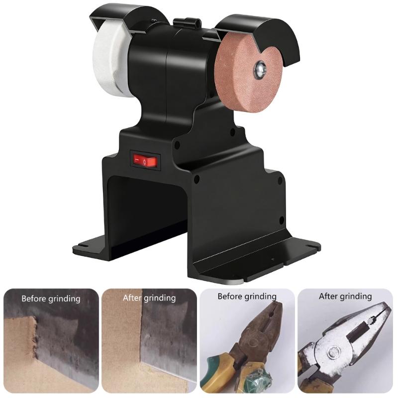 Cordless Electric Benches Grinder With Double Sanding Wheels Perfect For 18V Battery Metal Woodworking DIY Projects