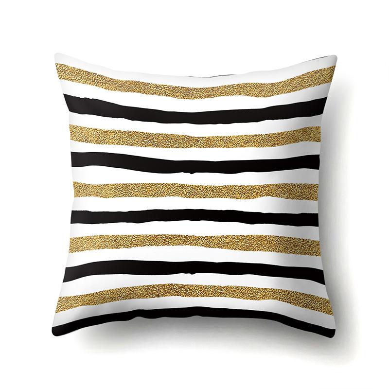 Polyester Pillow Case Decoration Home Gilt Printing Pillow Case Waist Cushion Cover Car Cushion Head Cushion Cover