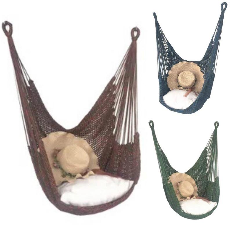 Rede de Balanço Cadeira de Rede Assento de Balanço Suspenso Com Almofada Em Pátio Jardim Externo