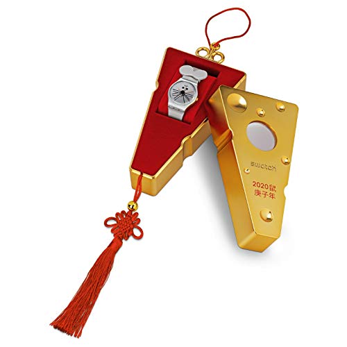 Swatch KÄSE! QUIETSCH! GZ327 Uhr, Authentisches Japanisches Produkt, Grau