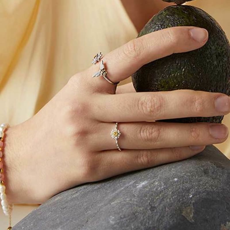 Ollia 925 silver bee ring daily friendship ring silver ring