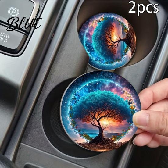 Car Interior Accessories 2PCS Silicone Coaster Heat Resistant Non-Slip Cup Holder