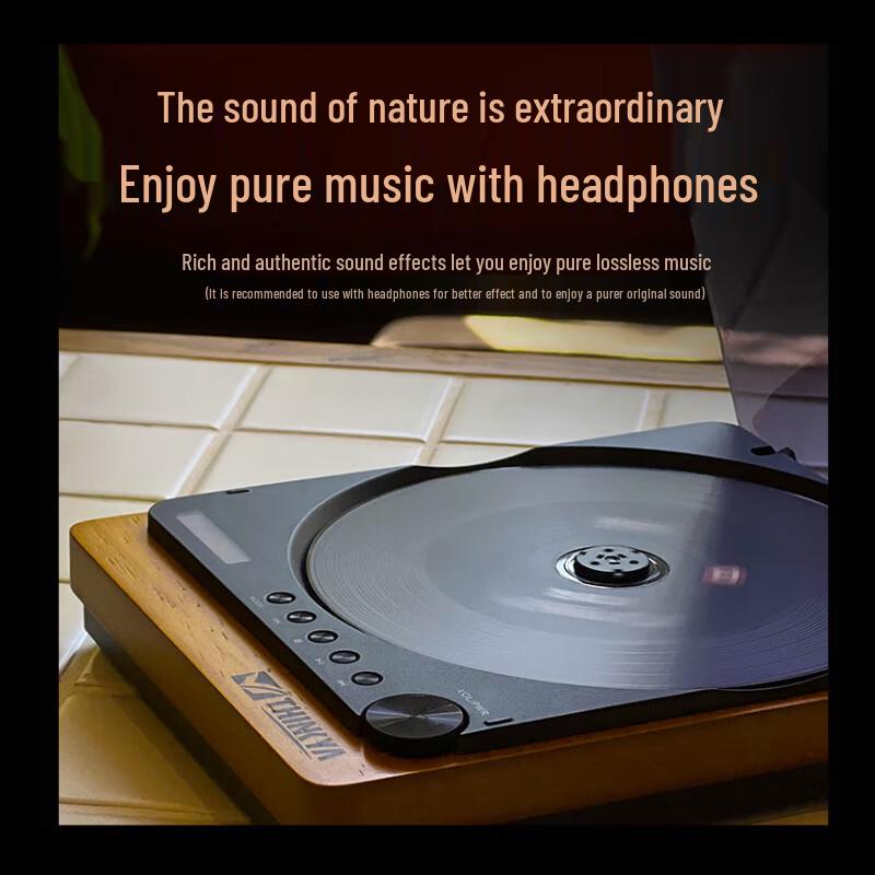 THINKYA HIFI Lettore CD Portatile Retro con Altoparlante Bluetooth Spina CN (adattatore incluso)