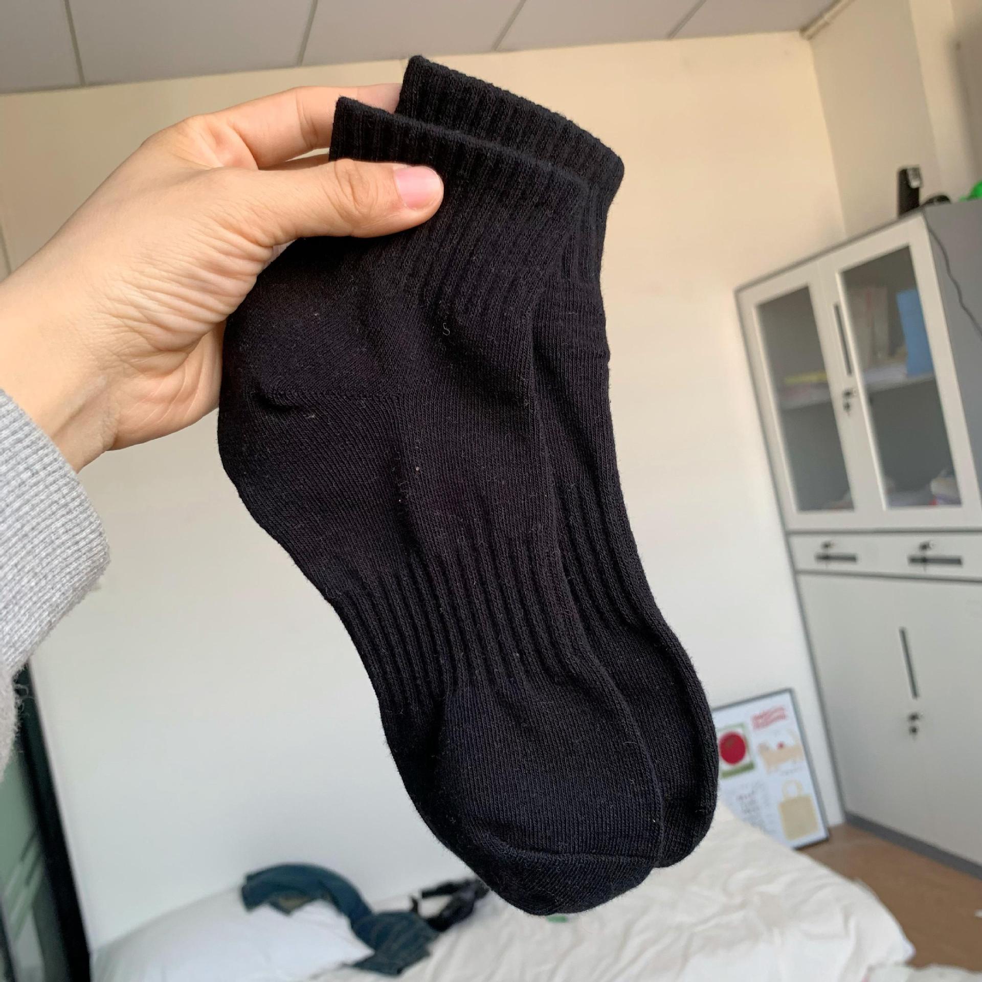 

White Socks Cotton Tide Summer Thin Solid Color Black Socks Sports High Rubber Band Summer Cream чорний