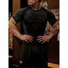 New Men's High Elastic Quick Dry Sports T-Shirt Tight Workout Breathable Summer Gym Trendy Short sleev tops Training T-shirt
