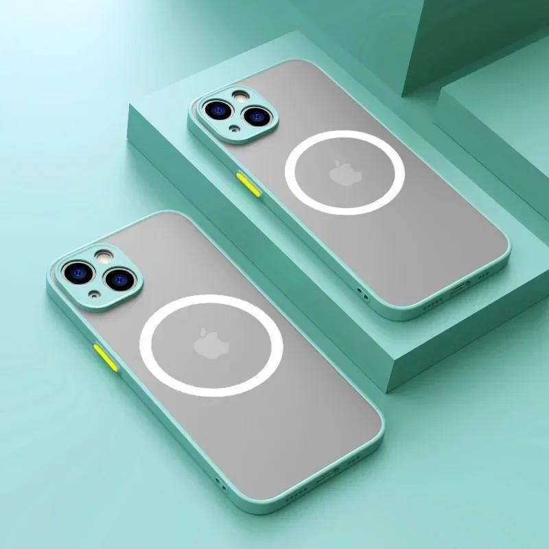 Luxury Magnetic Wireless Charge For Magsafe Case For iPhone 15 14 13 12 11 Pro Max X XR XS 7 8 Plus TPU Soft Shockproof Cover