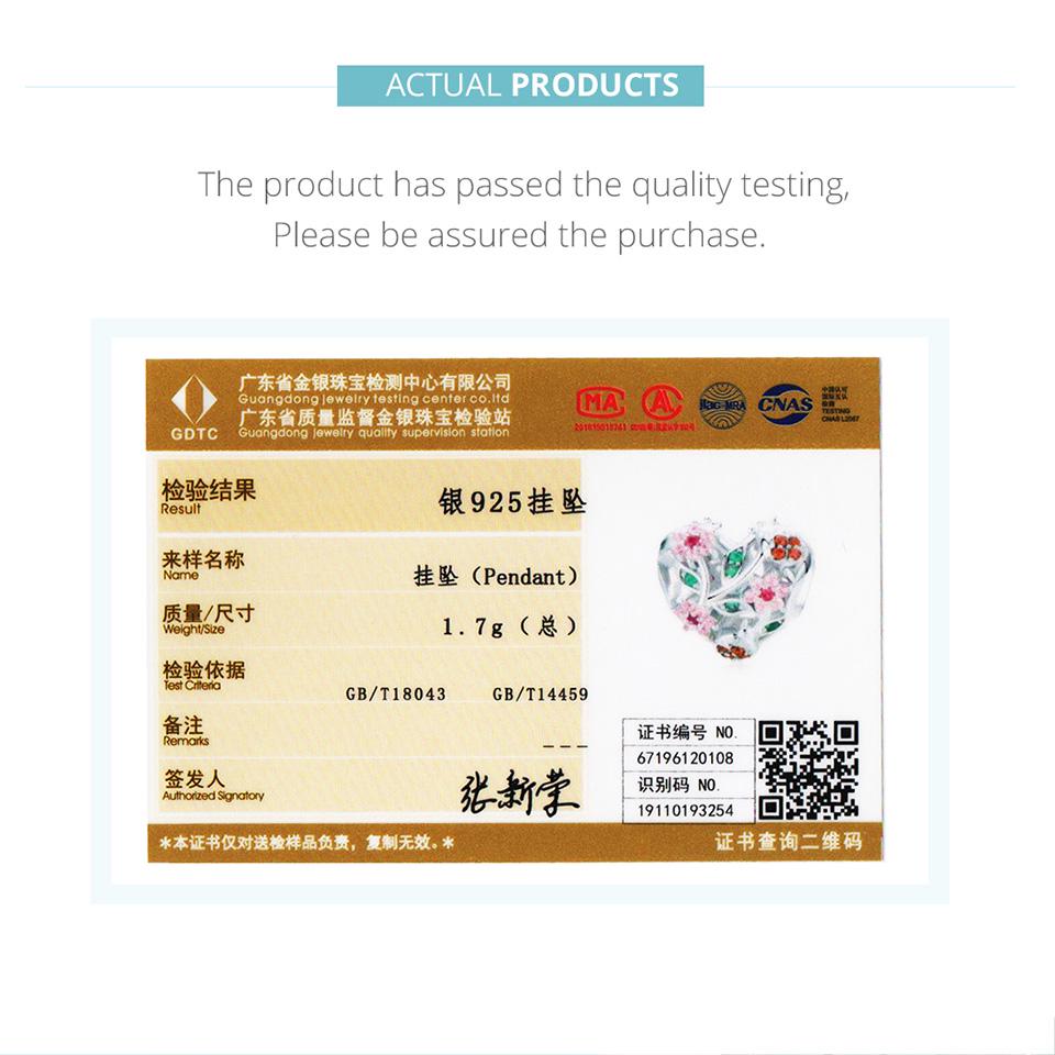 BAMOER 925 Sterling Silver Heart Shape Charm Jewelry Making Pink Flower Beads for Original Bracelet