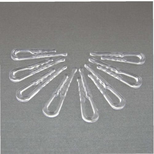 

100pcs Clear Plastic Clothespin Clips with Teeth for Shirt Bras, Briefs, Socks, and Pants