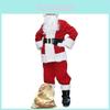 Luxurious Plus Size Christmas Santa Claus Flannel Suit For Adult Fancy Dress Outfit